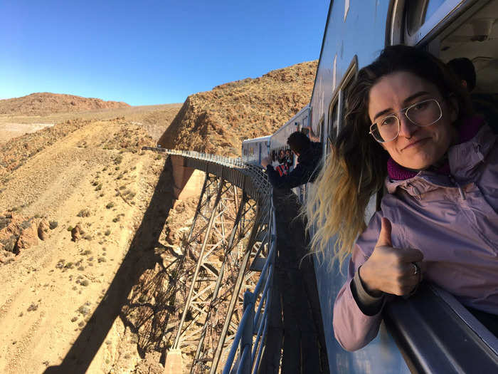 Train passengers were eager to get photos of the Viaducto la Polvorilla, the most famous attraction on the train