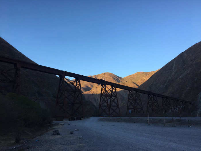 We passed the first viaduct of the trip and both felt a bit of altitude sickness during the bus ride.