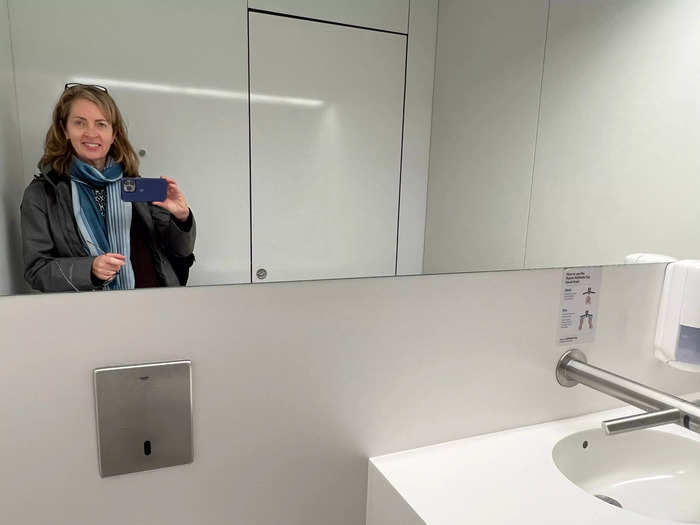 My most-appreciated amenity at Keflavik Airport were the private bathroom stalls with their own sinks. There, I regrouped and freshened up after my overnight flight.