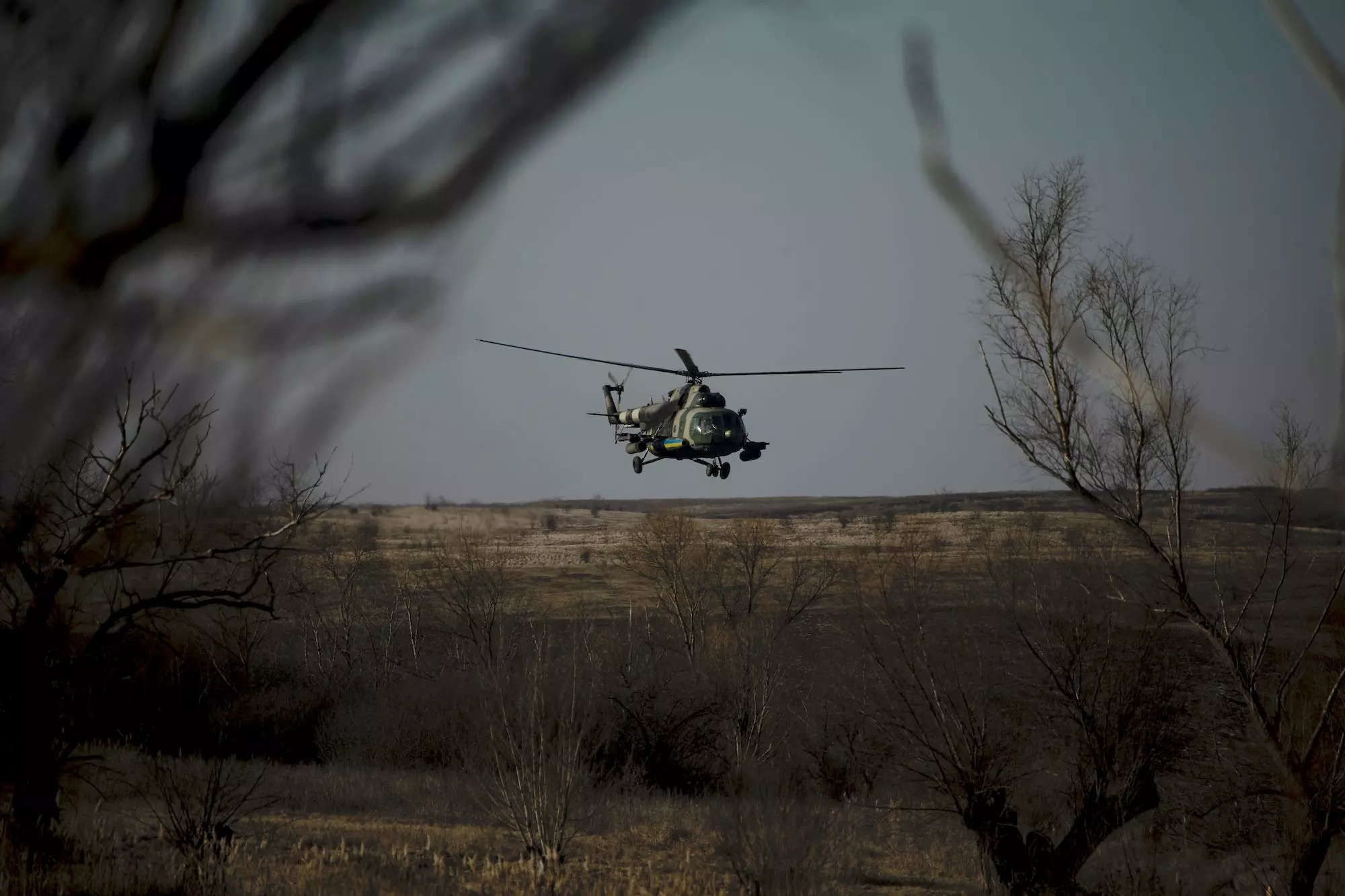 Ukrainian helicopter in Bakhmut