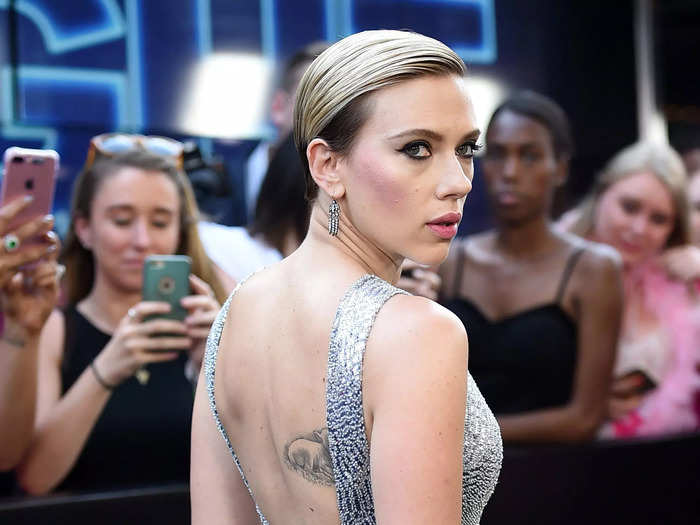 Johansson only had a lamb tattoo on her back at he 2017 premiere of "Rough Night."