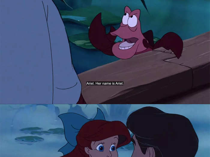 Ariel tells Eric her name, not Sebastian.