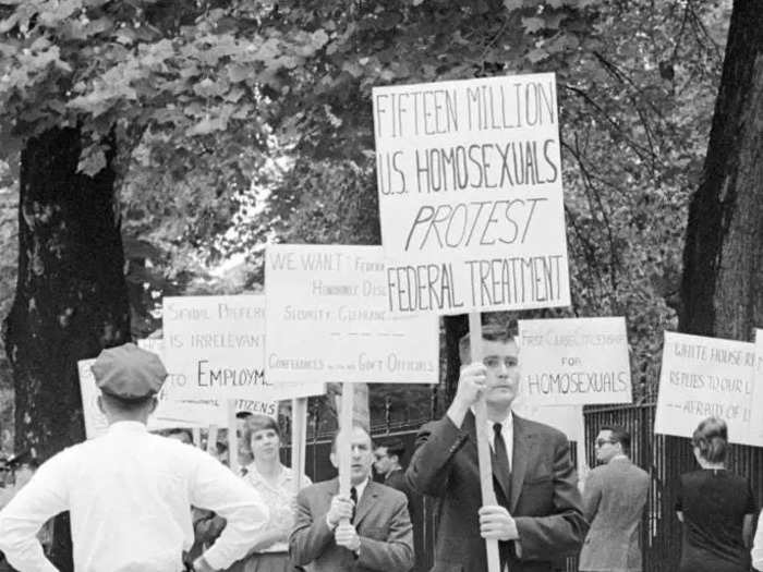 In 1965, Kameny led a protest of 10 people outside the White House. The protest was against systematic discrimination but was triggered by reports that gay people were being forced into labor camps in Cuba.