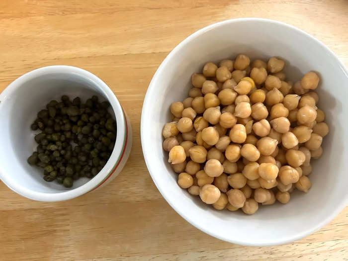 I also prepped my chickpeas and capers.