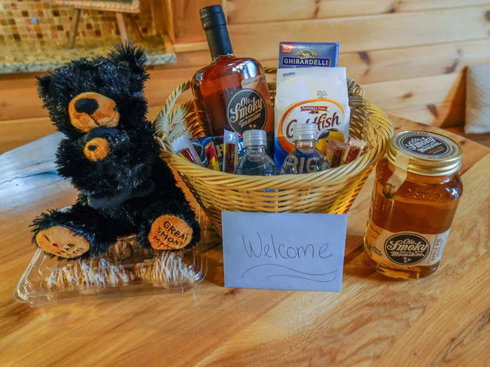 Behind the living room was the kitchen, where my hosts left me some welcoming treats.