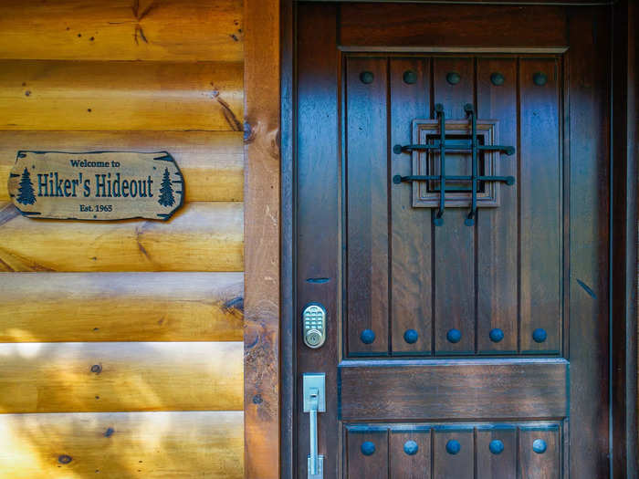 At the front door, I noticed the cabin was called "Hiker