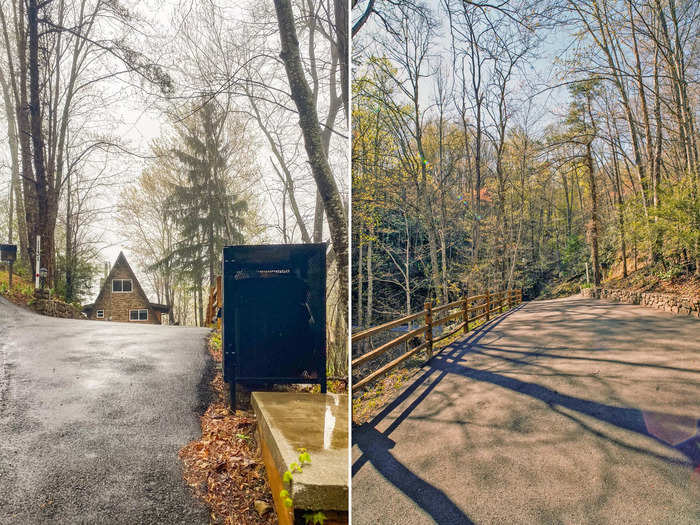 I found the cabin at the end of a long driveway at the top of a hill.