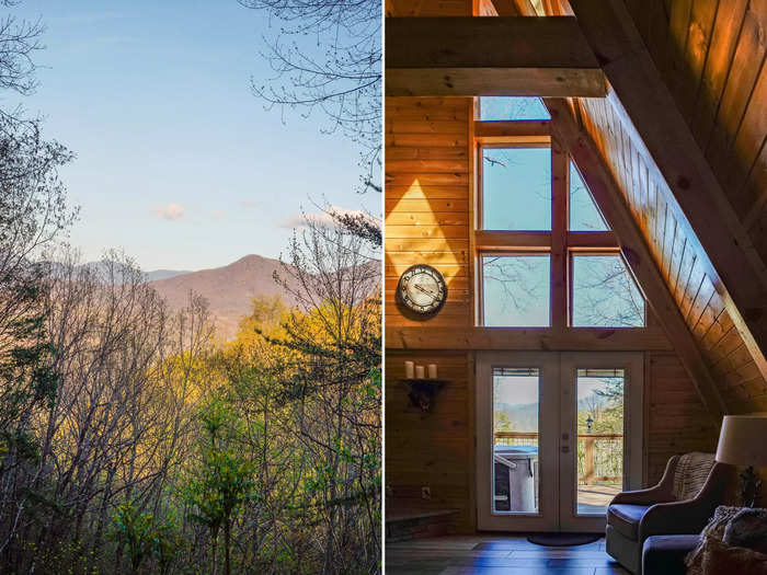 One of these picturesque scenes came from my stay at an A-frame cabin that I found on Airbnb.