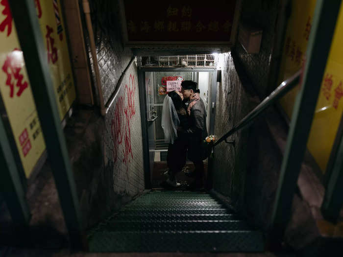 Somehow, a set of metal stairs into Chinatown basement looks romantic.