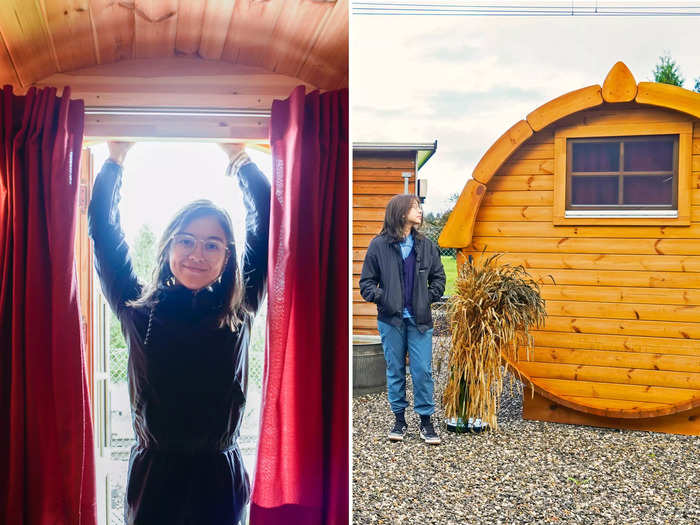 I had a similar experience with the outdoor space when I stayed in a wine barrel that was converted into a tiny accommodation in Switzerland.