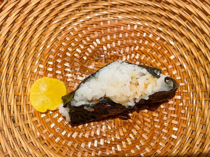 The Japanese ume plum onigiri had a balance of sweet and tart flavors and a texture similar to dried prunes. I thought the flavors were fascinating, and the sour plum was unlike anything I