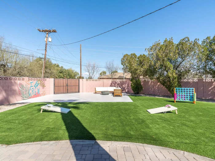 It now features additional seating and oversized lawn games, like cornhole and connect four.