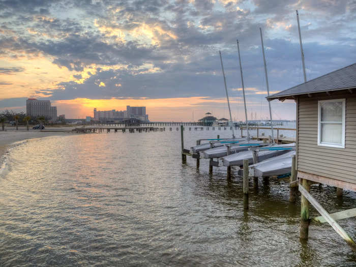 Biloxi Beach is a great place to cool down in Mississippi during the hot summer months.