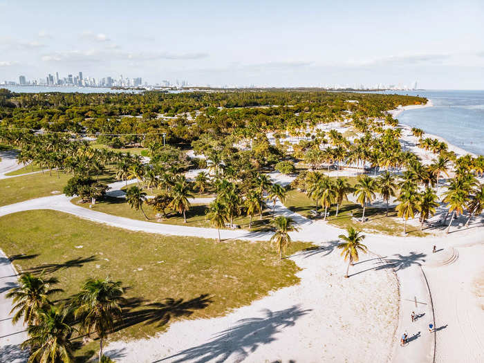 Travel + Leisure named Crandon Park in Key Biscayne Beach one of Florida