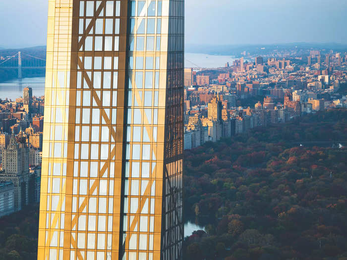 53W53 lattice facade at sunset overlooking Central Park