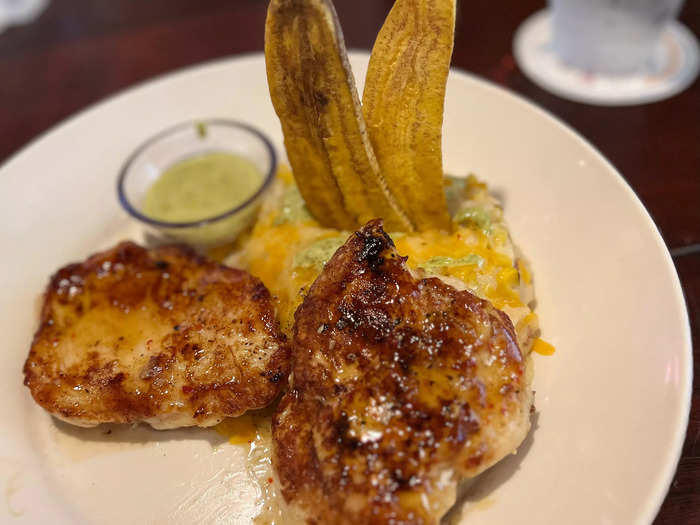 I opted for a grilled chicken, plantain, and cilantro dish.