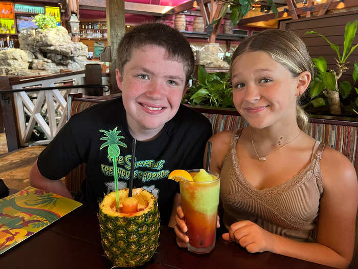 My kids both got fruity drinks that cost $10 and $5.