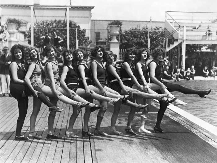 A century ago, Coney Island was home to an annual "Bathing Beauty" contest. In 1923, these contestants posed for a photo at Steeplechase Park.