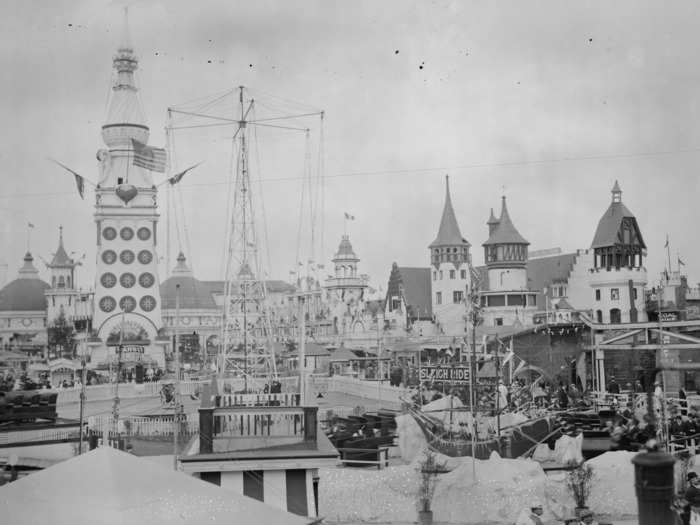 Coney Island was filled with rides and attractions by the early 20th century.