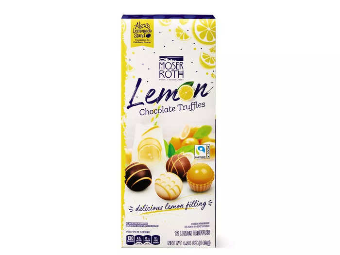 The Moser Roth lemon-chocolate truffles combine sweetness and acidity.