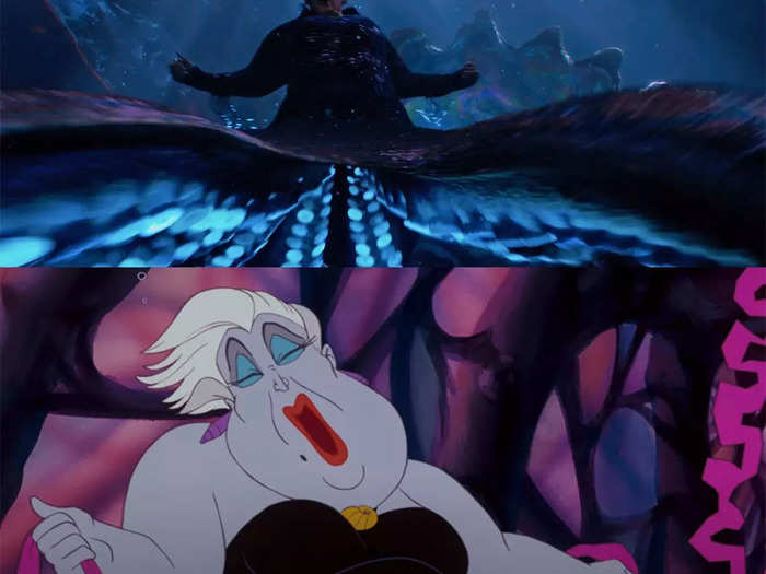 While singing "Poor Unfortunate Souls," Ursula does a little body shimmy. The remake changes that scene up slightly.