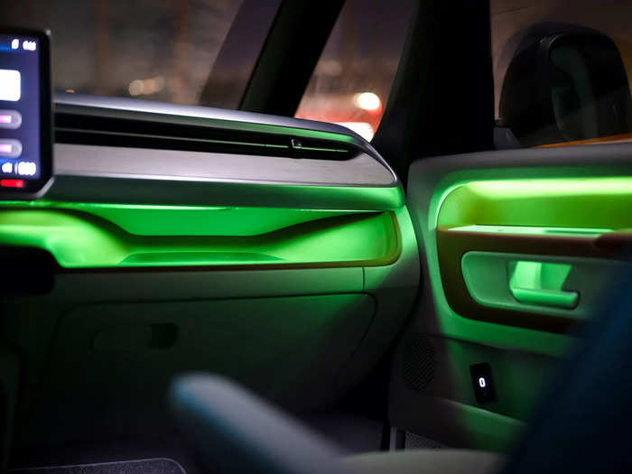 Ambient lighting with 30 color options comes standard.