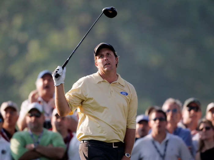 Phil Mickelson uses his driver to finish the 2006 US Open.