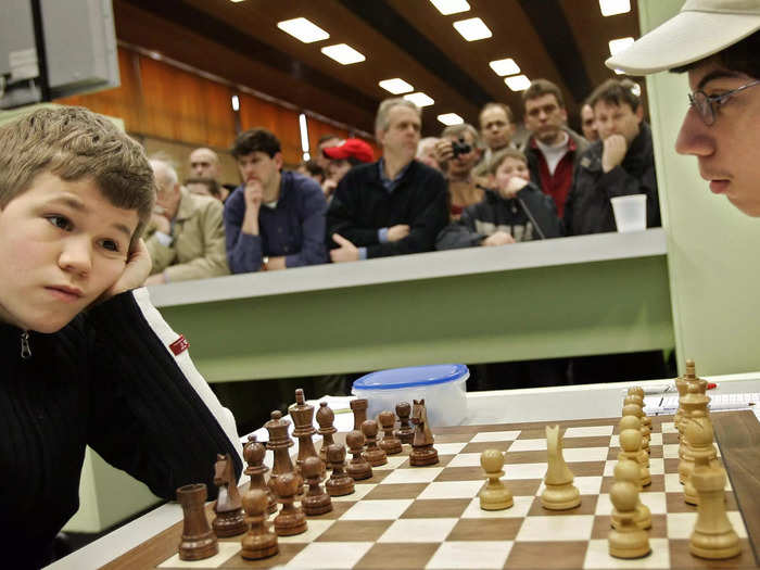 Carlsen quickly began to prioritize chess over everything else, including school. At dinner, he had a second table set up beside the main table with a chessboard on it. He spent five hours each night playing.