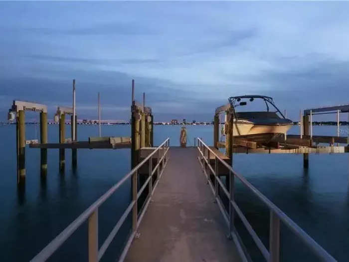 The dock, which comes with two boat lifts, is perfect for a water-sports enthusiast.