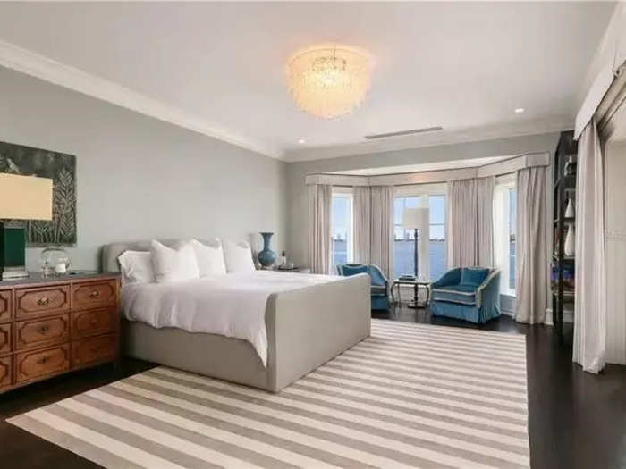 All the bedrooms are spacious and boast views of the water.