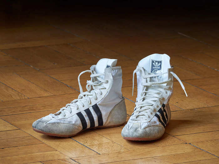 A pair of Adidas high tops — Mercury