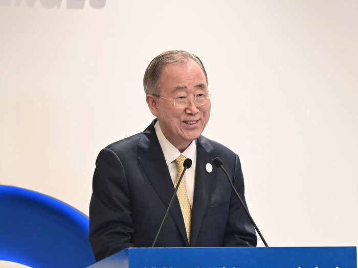 Former UN Secretary-General Ban Ki-moon urges graduates to "speak up and act, so that world leaders can muster the necessary political will"