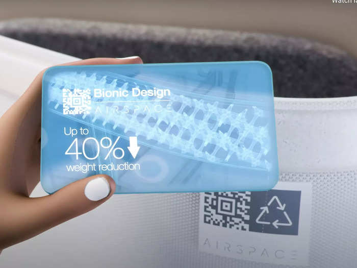 Passengers could access information about the materials through QR codes.