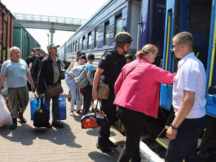 Both Ukraine and Russia sent trains and buses to evacuate residents, and no injuries or deaths were reported.