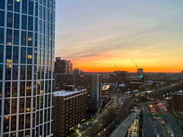 The sunset over the Boston city skyline is still one of the best I