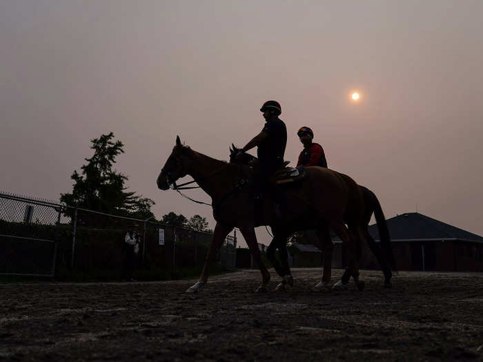 A murky sun shone over Belmont Park on New York