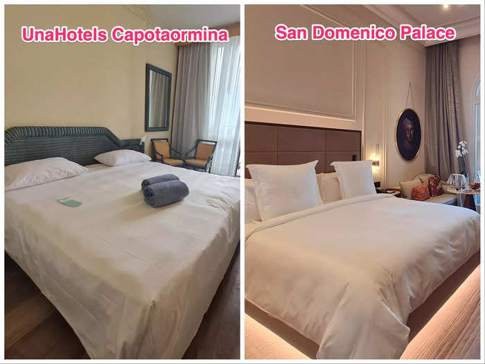 The rooms were pretty similar, although San Domenico Palace had a couple more luxurious features.