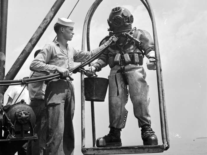 As technology developed, divers kept going deeper. In 1956, a Royal Navy diver managed to get down to 600 feet. Because of the depth his ascent back up took 12 hours.