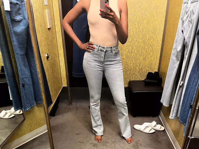 I finished my shopping by trying on this winning pair of Veronica Beard jeans.