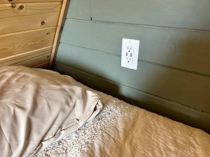 Every bed on both of the second floors has an outlet beside it. I appreciated that people sleeping on these levels could charge their electronics while they sleep, too.