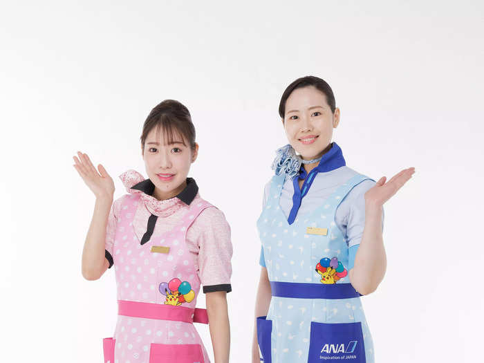 Flight attendants also wear uniforms that match the aircraft