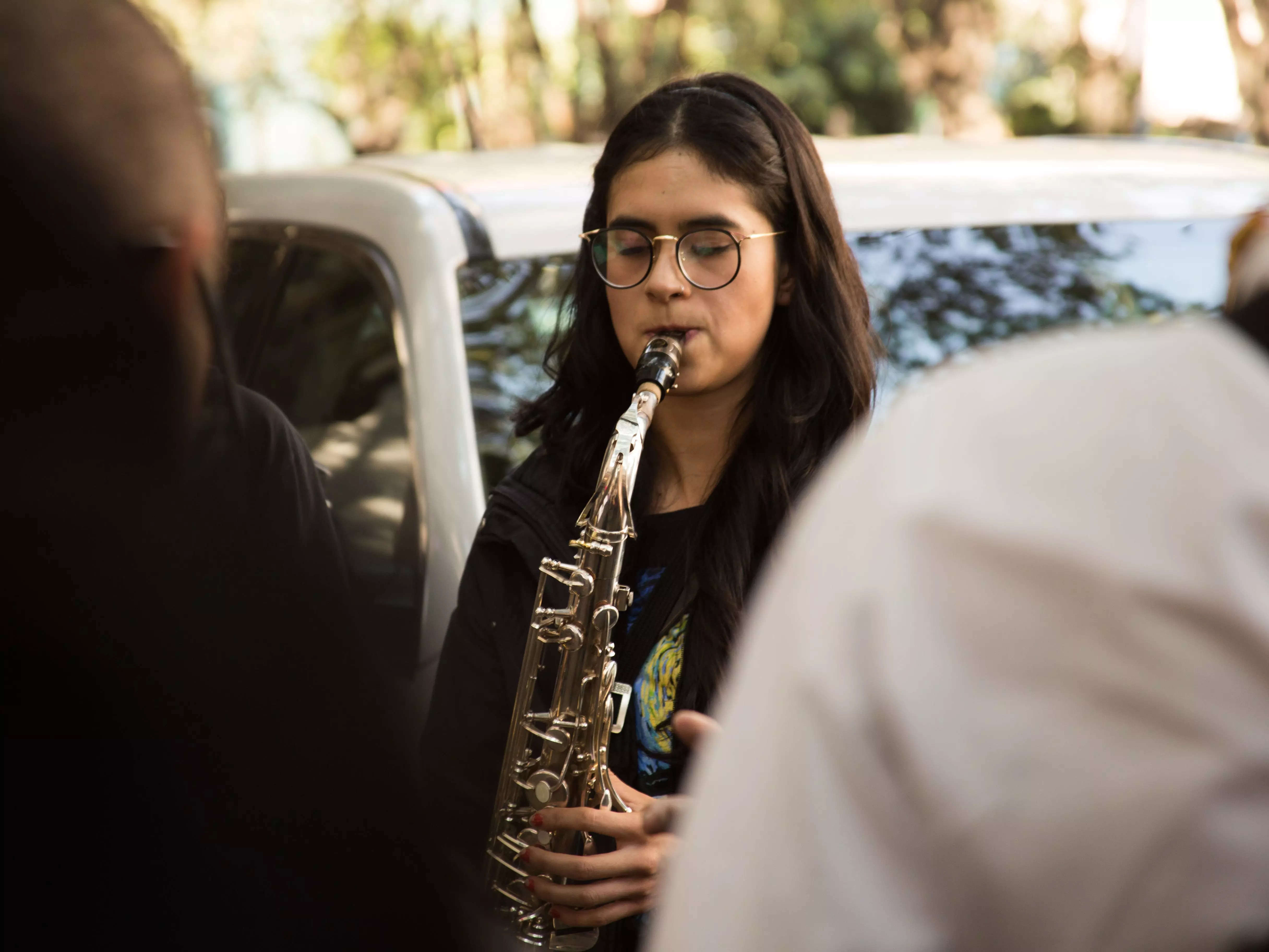Oaxacan saxophonist Maria Elena Rios last September.