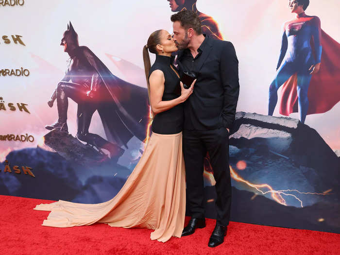 Jennifer Lopez and Ben Affleck even found time for a quick smooch on the carpet.