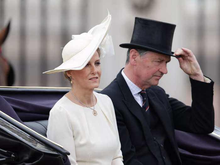 Meanwhile, Sophie, Duchess of Edinburgh, shared a carriage with Princess Anne