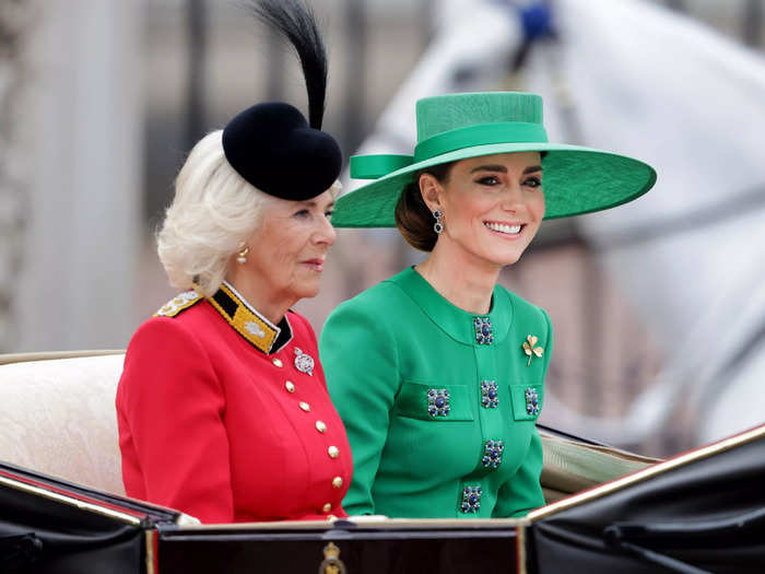 Middleton was all smiles as they rode in a procession from Buckingham Palace and down The Mall.