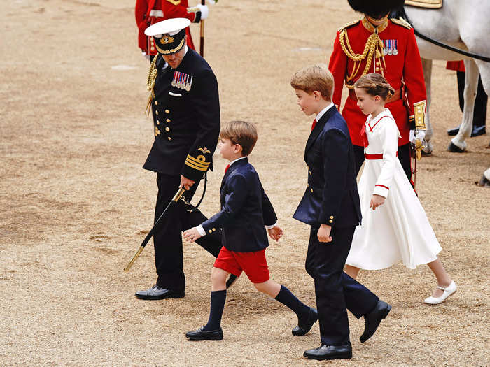 The royal children were also dressed up for the event.