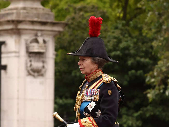 Princess Anne also wore traditional uniform.