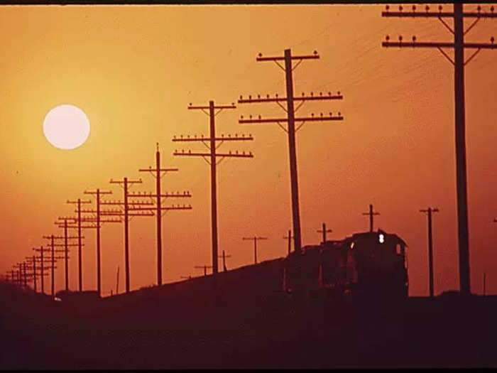 Here, the outline of the sun can be made out thanks to Los Angeles smog, early in the 1970s.
