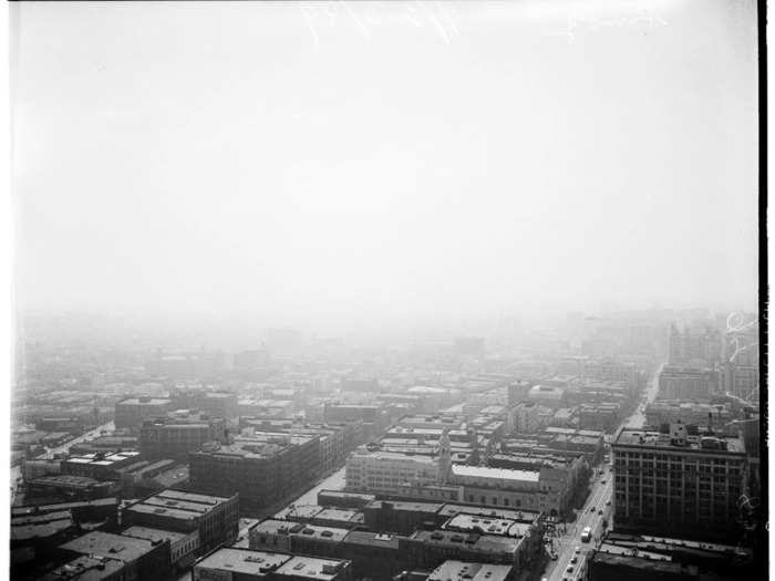In July 1943, a particularly bad bout of smog caused red eyes and running noses. People thought the city was under a chemical attack from the Japanese. The Los Angeles Times called it a "black cloud of doom."