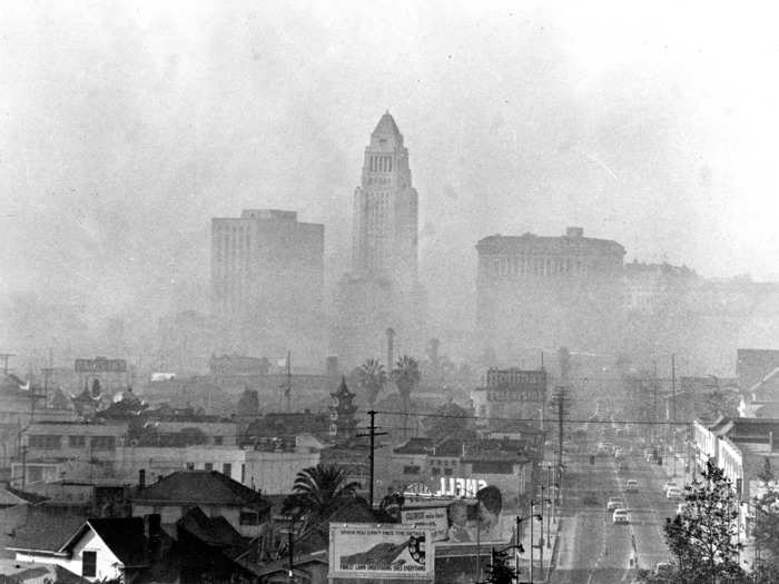 Los Angeles has a history of smog. The problem is exacerbated by its natural geography — the sprawling city is shaped like a bowl, which traps fumes blown by Southern California